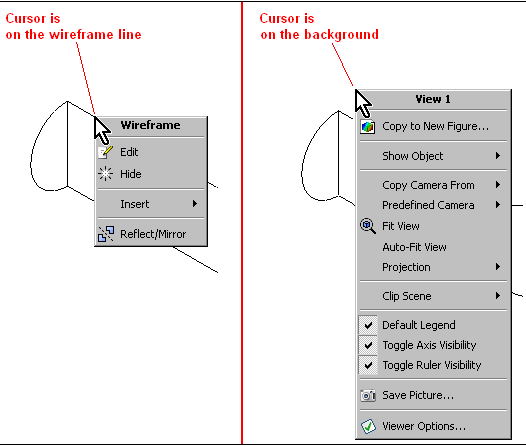 Right-click Menus Vary by Cursor Position