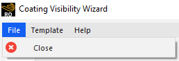 Coating Visibility Wizard options for File.