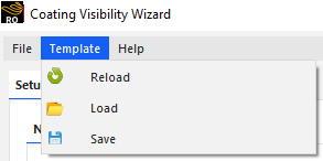 Coating Visibility Wizard options for Template.