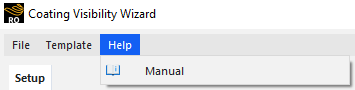 Coating Visibility Wizard options for Help.