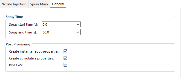 Coating Visibility Wizard options for General.