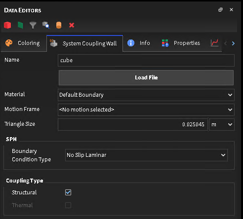Coupling Types for the System Coupling Wall
