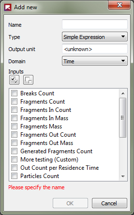 Add new dialog (property or curve)