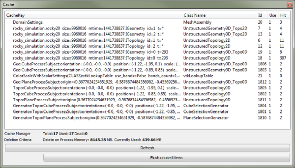Cache Panel after unused items have been removed