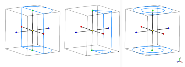 Cylinder shape examples: arch (left), slice (center), and tube (right)