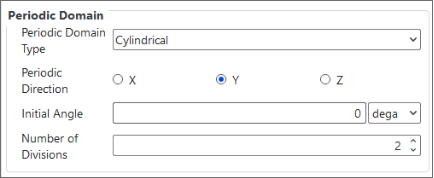 Domain Settings, Cylindrical Periodic Domain Type parameters