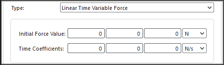 New Motion showing Linear Time Variable Force parameters