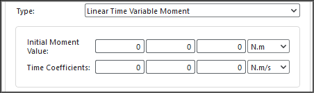 New Motion showing Linear Time Variable Moment parameters