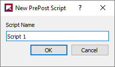New PrePost Script dialog