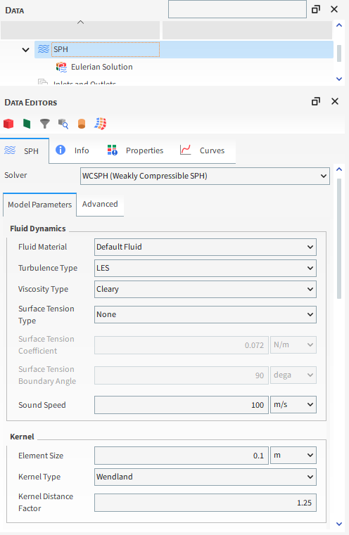 SPH Model Parameters
