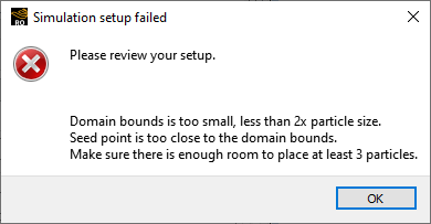 Simulation setup failed error