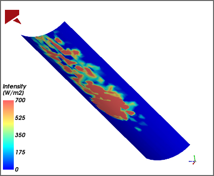 Color map of surface intensity