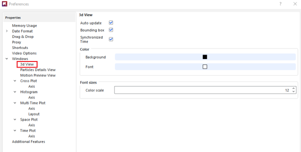 Preferences, 3d View