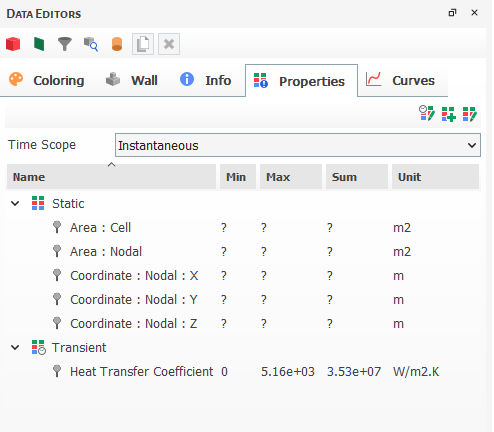 Particles new property shown in Data Editors panel when the SPH HTC Calculator module is enabled.