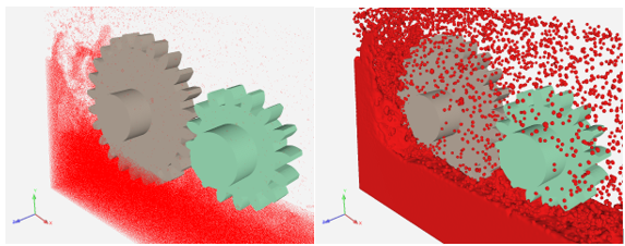 Discrete Solved Locations (Left), vs. Screen Space Surface Rendering (Right)