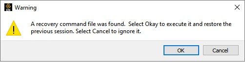 Auto Recovery Dialog