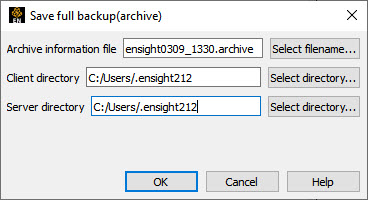 Save Full Backup Archive Dialog