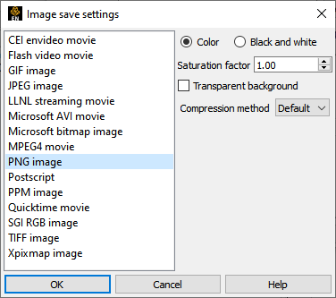 Output Format and Options Dialogs