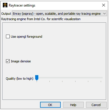 Raytracer Settings Dialog