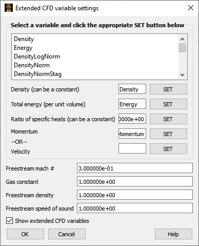 Extended CFD Variable Settings Dialog