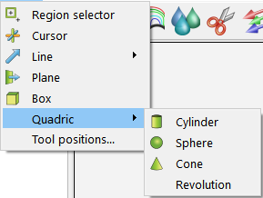 Quadric Tool Pull-Down Menu