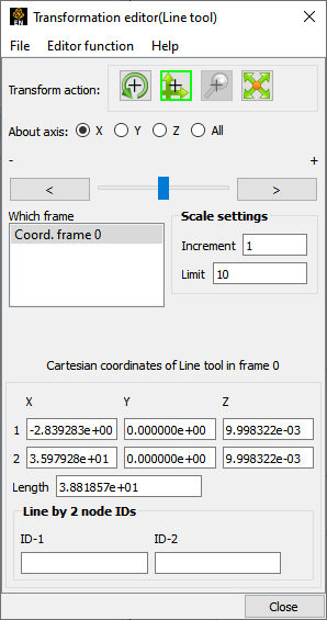 Transformation Editor (Line Tool)