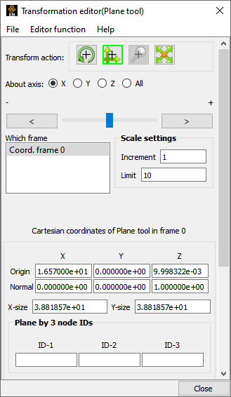 Transformation Editor (Plane Tool)