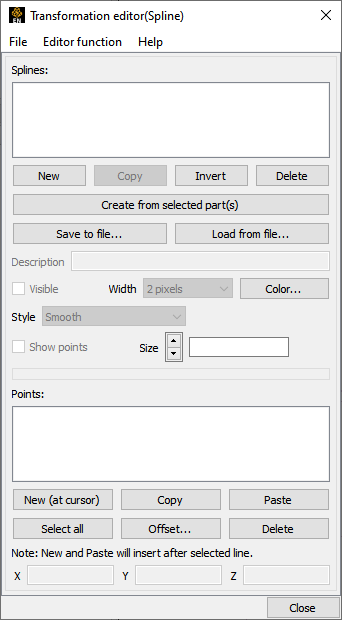 Transformation Editor (Spline Tool)