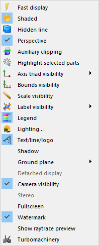 View Pull-Down Menu and Corresponding Tools Icon Bar Icons