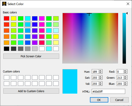 Select Color Dialog