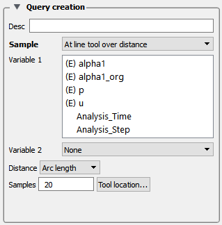 Query/Plot Editor - At Line Tool Over Distance