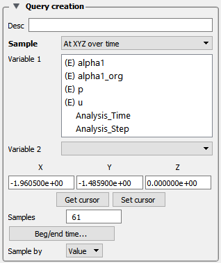 Query/Plot Editor - At Cursor Over Time