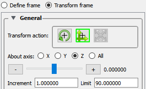 Transformation Editor for Precise Translation Under Frame Transform