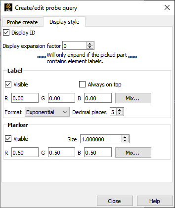 Interactive Probe Query Display Style