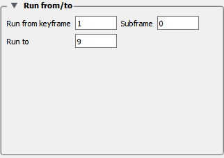 Run From/To Area of Keyframe Feature Panel