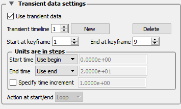 Transient Data Settings Area of Keyframe Feature Panel