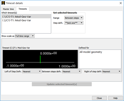 Timeset Details Dialog - Timesets Tab