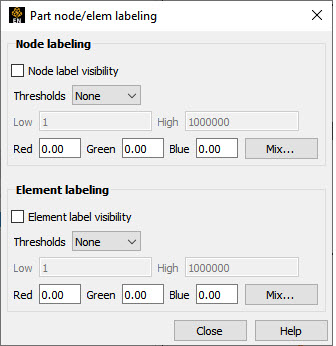 Part Node/Elem Labeling Dialog