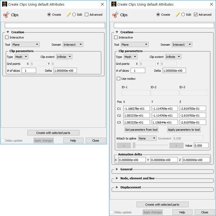 Feature Panel - Clips - Plane