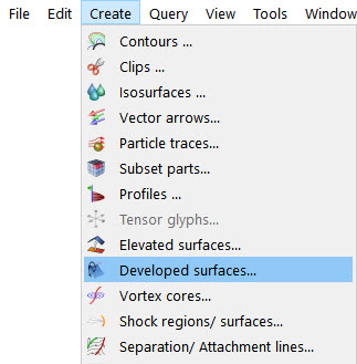 Developed Surface Icon, and Create Menu Option