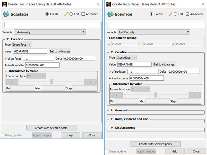 Feature Panel - Isosurfaces