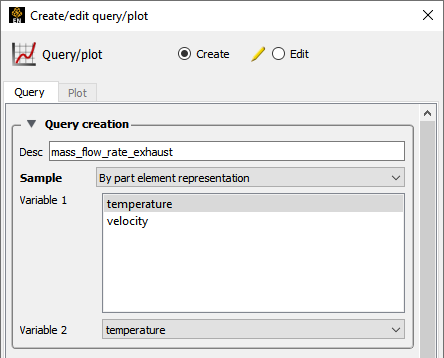 Query/Plot Editor - By Part Element Representation