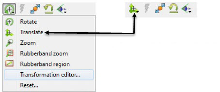 Transformation Control Area in View or Part Mode