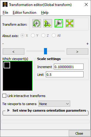 Transformation Editor for Precise Global Zoom