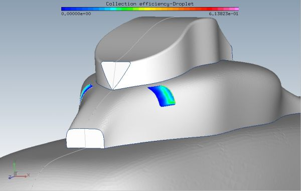 Collection Efficiency on the Intake Screen of a Helicopter Engine