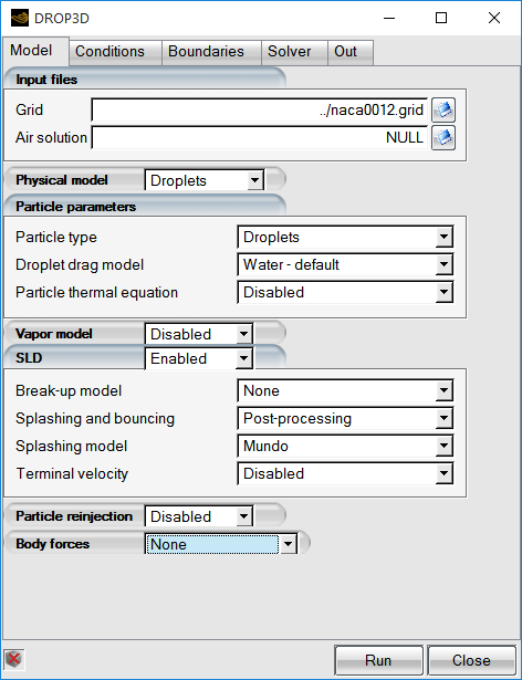 Typical SLD Options for Freezing Drizzle