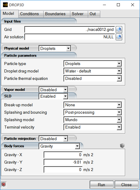 Typical SLD Options for Freezing Rain