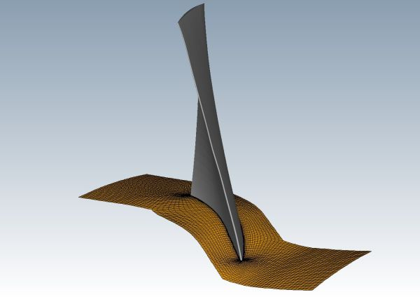 Rotor Blade with the Hub Defined as a Sliding Surface