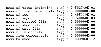 Mass Conservation Table Printed in the Log File of ICE3D