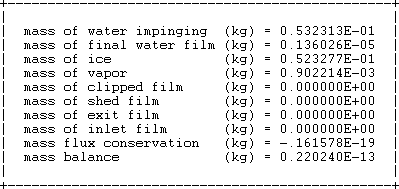 Mass Conservation Table Printed in the Log File of ICE3D